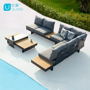 Özel Oem alüminyum kanepe eğlence açık kanepe mobilya seti alüminyum kesit yatak bahçe kanepeler