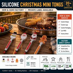 Pinzas <span class=keywords><strong>de</strong></span> Cocina <span class=keywords><strong>de</strong></span> Silicona <span class=keywords><strong>de</strong></span> 7 Pulgadas con Logotipo Personalizado, Resistentes al Calor, <span class=keywords><strong>de</strong></span> Acero Inoxidable, para Servir Carne a la Parrilla, OEM ODM - Product Image 1
