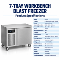 Congélateur-chiller rapide professionnel sous comptoir à 7 plateaux en acier inoxydable pour boulangerie et fruits de mer