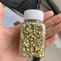 1000 pièces par bouteille, micro-anneaux de verrouillage, perles, tubes en aluminium pour extensions de cheveux humains I-Tip 3.0x3.0X5.0mm