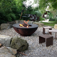 Table de foyer extérieur moderne en acier inoxydable à gaz naturel sans fumée pour barbecue et fêtes
