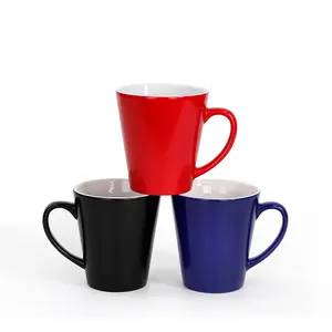 Özel DIY logo tasarım süblimasyon konik seramik kupalar promosyon reklam hediye için 12 oz sihirli renk değiştirme kahve fincanları