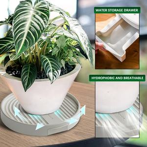 360 <span class=keywords><strong>support</strong></span> de <span class=keywords><strong>support</strong></span> de plante en plastique robuste rotatif maison jardin plateau de Pot de fleur amovible avec roues - Product Image 3