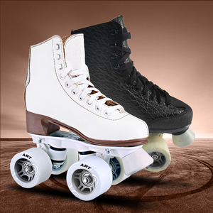 Personalizado de cuero 4 ruedas Roller-Skate zapatos de arranque <span class=keywords><strong>Quad</strong></span> patines para adolescentes niños niño niña Niño de las mujeres de los hombres adultos - Product Image 2