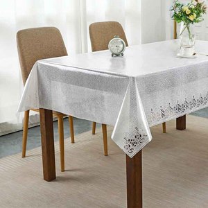 BOEN Luxury Transparent Floral Crystal Lace <strong>Table</strong> Cover Embroidered Rectangle <strong>PVC</strong> <strong>Table</strong> Runner Modern <strong>Table</strong> <strong>Cloth</strong> Outdoor - Product Image 4