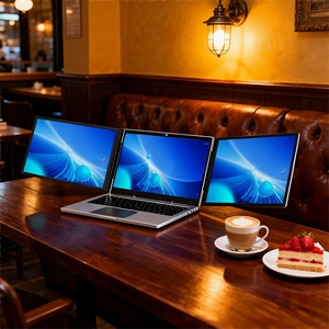 Siêu mỏng 14 "xách tay màn hình LCD ba màn hình Extender với núi, cho <span class=keywords><strong>Macbook</strong></span>, chơi game và chỉnh sửa phim - Product Image 1