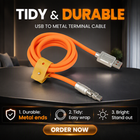 120W alliage de zinc 180 degrés rotatif Silicone épais QC charge rapide chargeur données câble Usb Type C