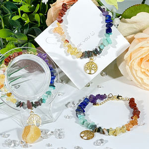 Toptan doğal kristal taş bilezik kristaller hediyeler dekorasyon için şifa taşları çakra bilezik - Product Image 1