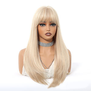 Peluca de Cabello Sintético Suave al por Mayor para Mujer con Flequillo, Estilo Largo y Liso - Ecológica y Portátil para Uso Diario y Fiestas - Product Image 6