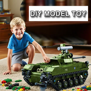 Ww2 véhicule militaire <span class=keywords><strong>armée</strong></span> char <span class=keywords><strong>de</strong></span> combat principal combattant champ <span class=keywords><strong>de</strong></span> bataille modèle Kit Moc briques Mini soldat figurines blocs <span class=keywords><strong>de</strong></span> construction ensembles - Product Image 5