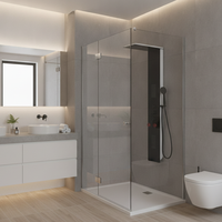 Colonne de douche multifonctionnelle en aluminium noir Vaguel avec modes de pulvérisation pour salle de bain