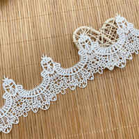Code à barres dentelle nouveau motif floral vêtements accessoires maison pyjamas broderie dentelle Soluble dans l'eau en soie de Polyester