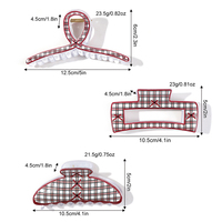 Barrettes à cheveux imprimées en forme de cœur rouge pour la Saint-Valentin, accessoires pour cheveux carrés creux à carreaux, nœud en plastique, pince à cheveux rectangulaire en forme de requin