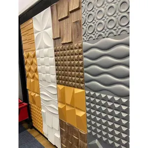 Panneaux muraux 3D décoratifs extérieurs et intérieurs en PVC multistyles et multicolores