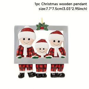 Adorno Colgante Navideño de Resina para Familia, Decoración Interior para el Hogar, Figura Colgante de Navidad y Año Nuevo para Árbol y Pared - Product Image 2