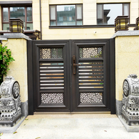 Porte battante automatique en alliage d'aluminium, design moderne, pour extérieur, hôpital, industrie, appartement, entrepôt, hôtel, anti-corrosion, durable