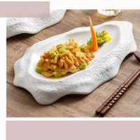 Porseleinen glazuur bruine serveerschaaltjes set fijne dinerborden 5-sterrenrestaurant nieuw design exquisiete schaal uniek fruit