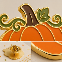 Broches et épingles de revers en métal, émail souple personnalisé, motif citrouille d'automne et Thanksgiving, bijoux dorés, vente en gros, usine OEM