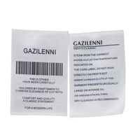 Étiquettes tissées personnalisées pour vêtements en satin, écologiques, pliées au centre, durables pour sacs, étiquettes de modèle