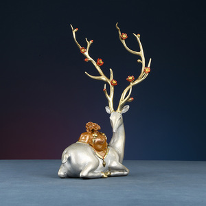 Adorno de cobre con diseño de ciervo y flor de ciruelo, bolsa de dinero, decoración para sala de estar, regalo de Año Nuevo Chino - Product Image 3