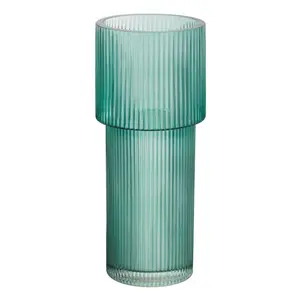 EAGLE GIFTS Home Decor Schwarz gefärbte gerippte Blumenvase Großhandel 20 Jahre Herstellung Nordic Modern U Shape Klarglas vase