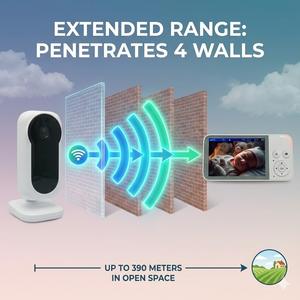 Moniteur Bébé Portable KT-3112S Caméra de Surveillance 1080P/2K Audio Bidirectionnel Rappel d'Alimentation Détection de Mouvement Vision Nocturne Reconnaissance Faciale - Product Image 5