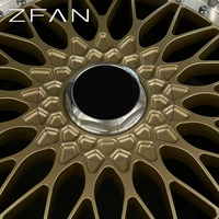 Jantes en alliage forgées ZFAN 18 22 pouces 5x112 5x120, 2 pièces, finition dorée, design Deep Dish Mesh, compatibles avec Mercedes Benz BMW
