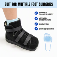 Botte de marche médicale universelle à bout carré, chaussure post-opératoire chaude pour l'hiver, réglable avec fermeture auto-agrippante, pour le soin des pieds blessés
