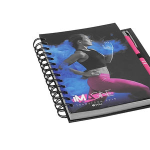 Carnet de planification ligné A4/A5 avec reliure spirale, couverture rigide en PP, papier écologique recyclé, 100 feuilles, avec stylo - Product Image 2