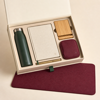 Kit Cadeau de Noël Personnalisé pour l'Organisation du Bureau avec Tapis de Bureau, Bouteille, Bloc-notes en Lin, Support en Bambou, Pochette pour Câbles, Stylo en Laiton – Fournisseur