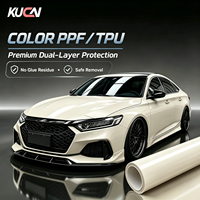Film de protection de peinture automobile KUCAI PPF en TPU brillant, jaune crème, anti-rayures et anti-rouille, en PVC et TPU