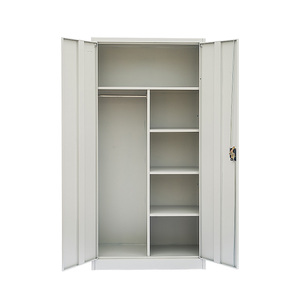 2 Door Modern Foldable Steel Wardrobe with <b>Swing</b> Doors for <b>Bedroom</b> and Gym Use Metal Construction - Product Image 1