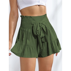Pantalones Cortos de Mujer con Volantes y Tirantes, de Pierna Ancha, Estilo Casual y Versátil, de Alta Calidad, OEM Personalizado al por Mayor - Product Image 2