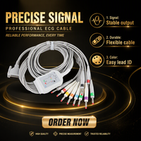 Câble EKG à connexion directe compatible avec Schilerss AT60, 10 fils, banane 4,0 mm, câble EKG AHA pour usage hospitalier