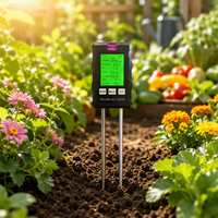 Testeur de pH du sol numérique 6-en-1 de haute qualité avec écran LCD, testeur de température, testeur d'humidité et de luminosité pour plantes de jardin OBM/OEM/ODM