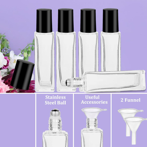 Luxury Custom OEM/ODM Screen Printing Square Round Roller for Packaging Eye Cream <b>Perfume</b> Oil Glass Roll Bottle - Product Image 6