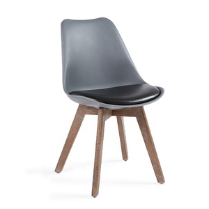 Hermosa elegante negro de cuero pies de madera <span class=keywords><strong>real</strong></span> de <span class=keywords><strong>la</strong></span> tienda de café sillas - Product Image 3