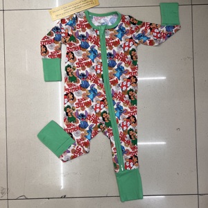 Groothandel Direct Verzendklaar Bamboe Pyjama Romper Mystery Box Willekeurig Bedrukt Baby Bamboe Rits Blind Box Unisex 200-220gsm Lente - Product Image 2