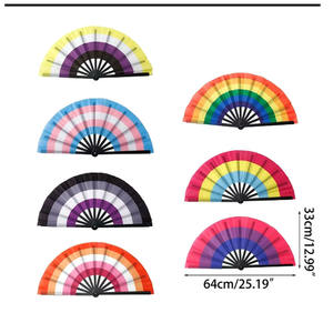 Abanico Plegable Arcoíris de 33cm al por Mayor, Colorido, LGBT, Orgullo Gay, Fiesta, Verano, Festival de Música, Accesorio Ligero para Hombres y Mujeres - Product Image 2
