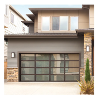 Porte de garage moderne en alliage d'aluminium pour villa, avec isolation thermique élevée, performance antivol, surface finie et ouverture automatique