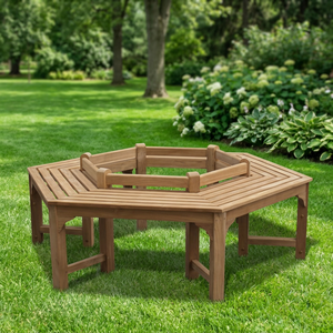 Banco Cuadrado Moderno de Teca con Respaldo, Muebles Duraderos de Madera Sólida para Patio y Parque - Product Image 1