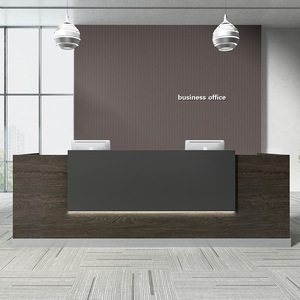Mostrador de Recepción Cuadrado de Madera, Moderno, Simple y Artístico, para Oficina, Empresa, Institución o Entrada de Edificio de Capacitación, Marca Hongqiao - Product Image 3