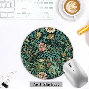 MD Floral Plant <b>Mouse</b> <b>Pad</b> 3D Art Nouveau Botanical Handmade Anti-Slip Rubber Round Washable Desk PC Use Stock Office 200x200mm - Product Image 2