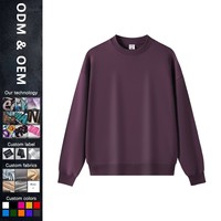 Sweat-shirt col rond en coton molletonné lourd 420g, couleur unie, pour l'hiver, fabricant de vêtements sur mesure OEM