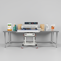 Bureau-model warmte-sealer, 21 cm breed, handmatige plastic zakken sealer met ingebouwde datumcodering voor het verpakken van gedroogd fruit, snacks en noten.