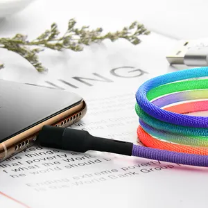 Factory charge cable fabric braided aluminum alloy usb cable 1m 2m 3m OEM charging cables for cell phones