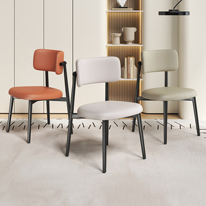 เก้าอี้รับประทานอาหารหุ้มเบาะสไตล์โมเดิร์นมินิมอลสำหรับห้องนั่งเล่นและห้องรับประทานอาหาร - Product Image 1