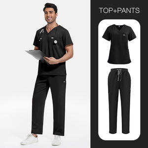 ชุดยูนิฟอร์มแพทย์ผ่าตัดแบบสั้นแขนสั้น ผ้าสแปนเด็กซ์ เรยอน โพลีเอสเตอร์ ยืดหยุ่นได้ดีขึ้น พร้อมโลโก้แบบกำหนดเอง - Product Image 2