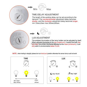 360 درجة PIR مستشعر حركة ليد E27 قاعدة مصابيح 110V-220V الإنسان التعريفي مأخذ التوصيل تأخير الوقت قابل للتعديل التبديل محول - Product Image 6
