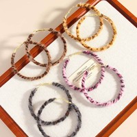 Boucles d'oreilles rondes en peluche imprimé léopard, style grec, mode audacieuse, automne et hiver, design raffiné